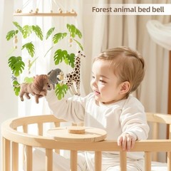 Baby Crib Mobile Rattle Toy For 0-12 Months Cartoon Felt Forest Animal Bed Bell