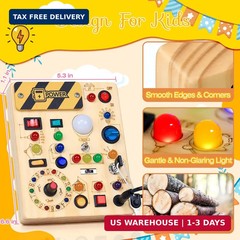 RichBoy Montessori Toy Busy Board for 1-3 Year Old Toddlers, 37-in-1 Sensory Toy