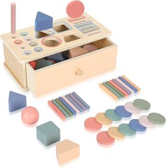 Montessori Toys for 1-3 Year Old Color Sorting Wooden Drawer Box Toy for Toddler