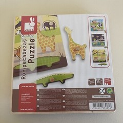 Janod, Wooden Puzzle, Animals, 6 Pieces, 18+ Months, Still In Wrapping