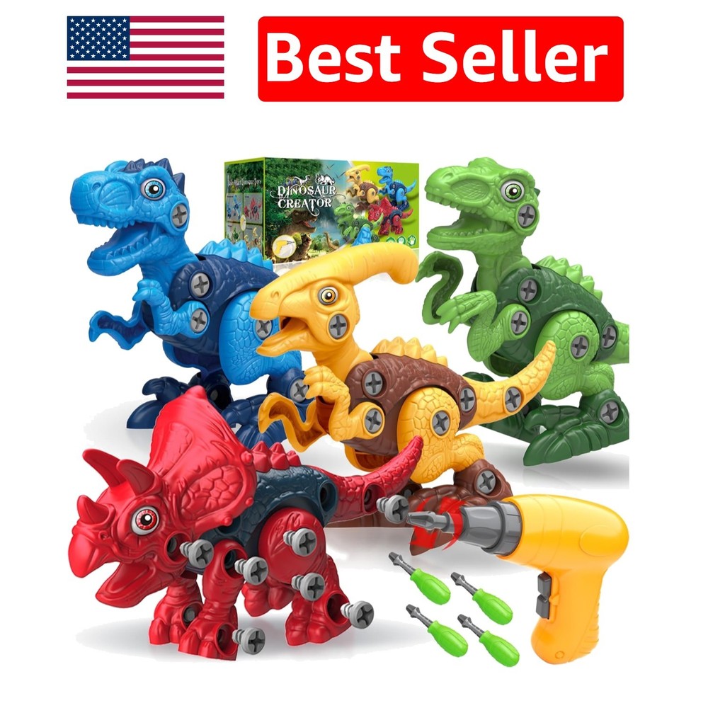 Creative Dinosaur Toy Set with Electric Drill for Imaginative Kids Ages 3-8