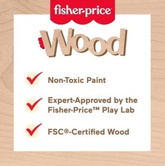 Fisher-Price Toddler Wooden Stacking Blocks – 65 Pieces, Preschool Learning Toy