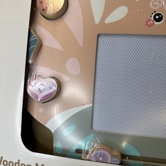 NIB Wood Toy Little Town Wooden Magnetic Drawing Board Butterfly w/Accessories