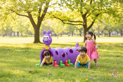 Caterpillar Tunnel Kids Crawl & Climb Through Indoor Outdoor, 2 Sections 3-6 yrs