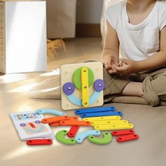 Wooden Stacking Letters Numbers Puzzle Entertainment Pegboard for Kids