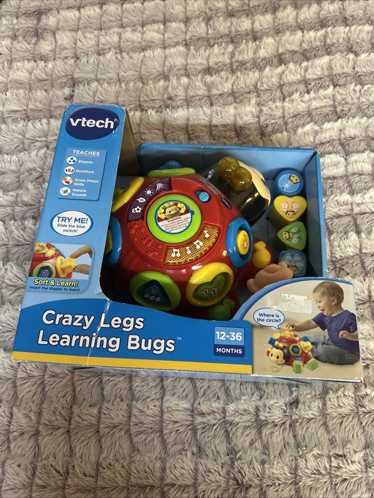 VTech Crazy Legs Learning Bugs Electronic Pets- Baby & Toddler Toy- Red-New