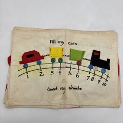 Vintage Homemade Quiet Busy Cloth Activity Book Interactive Stained Damaged