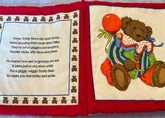Vintage Cranston Teddy Bear Cloth Book B Is For Bears Handmade Fabric Book