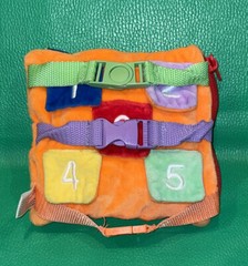 Buckle Toys BIZZY Square Plush Orange Numbers Animals Zipper Activity