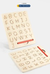 Children Writing Practice Wooden Alphabet Board Alphanumeric Handwritten
