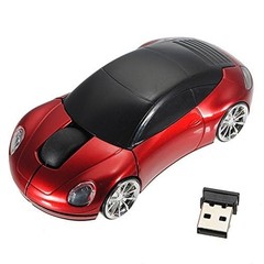 Sport Car Shape 2.4GHz Wireless Mouse Optical Cordless Mice with USB Receiver…