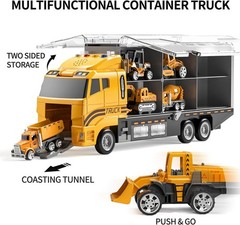 TEMI Toddler Toys for 3 4 5 6 Years Old Boys, Die-cast Construction Toys Car
