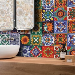 24Pcs Tile Stickers 7.87×7.87 Inch Bohemian Style Peel and Stick Tile Sticker…