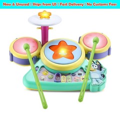 VTech Bluey Hooray Drum Set Interactive Musical Lights Sounds Learning Toy