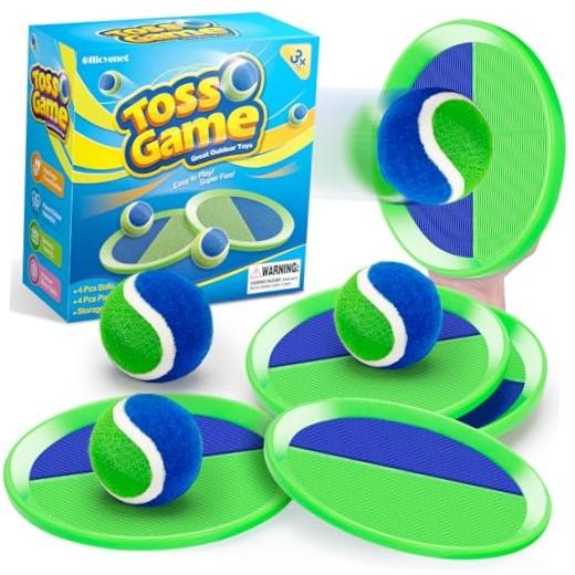 Outdoor Toys for Kids Ages 4-8, Outside Game for 3 4 5 6 7 8 4 Paddles 4 Balls