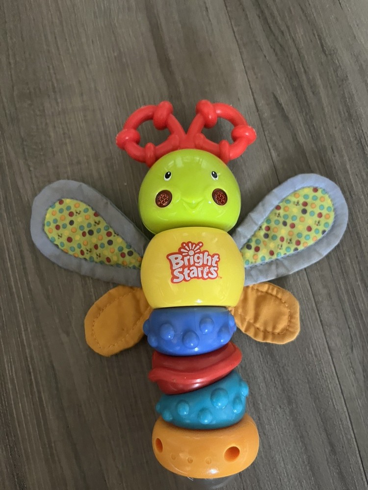 Bright Starts Twisty Bug dragonfly butterfly take along baby toy rattle lights