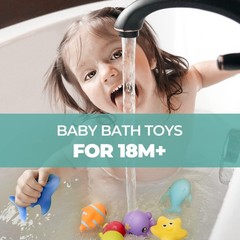 Hely Cancy Infant Bath Toys for 18 Months – No Hole Animal Bathtub Small, Mix