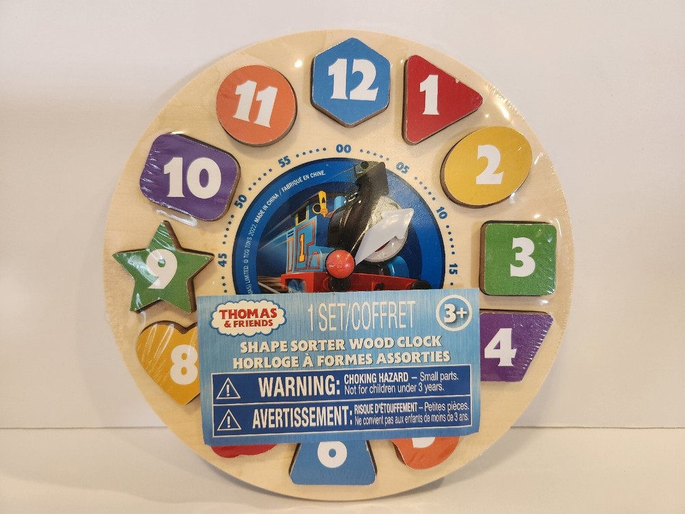 Rare Sealed New Thomas & Friends Shape Sorter, Numbers, Colors and Wooden Clock