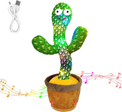 Dancing Talking Cactus Toy, Repeats What You Say Mimicking Recording Cactus Toy,