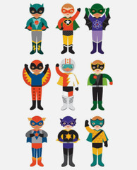 Petit Collage Dress-Up Magnetic Superheroes Eco Friendly Kids Play Set Unisex