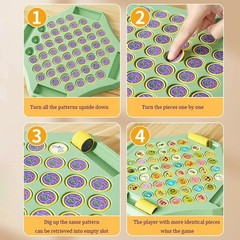 Kids Memory Game Board Chess 54 Cards Animal Fruit Flip Chess Educational Logica