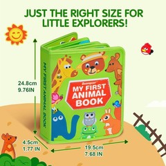 Multicolor Animal Busy Book – Montessori Learning for Ages 1-3, Travel Safe