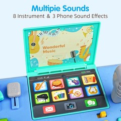 Toddler DJ Mixing Table – Musical Piano Toy for 1-3 Years, Lights & Sounds, Educ