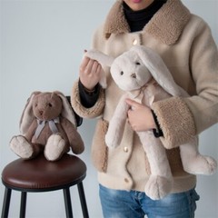 soft bowknot rabbit big ears lovely cartoon animal stuffed doll birthday gift