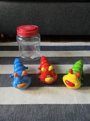 Multicolor Caterpillar Stacking Toy Set of 3 for Hand-Eye Coordination in Jar