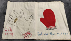 Vintage Handmade Cloth Children’s Sensory Learning Book with Raggedy Ann Cover