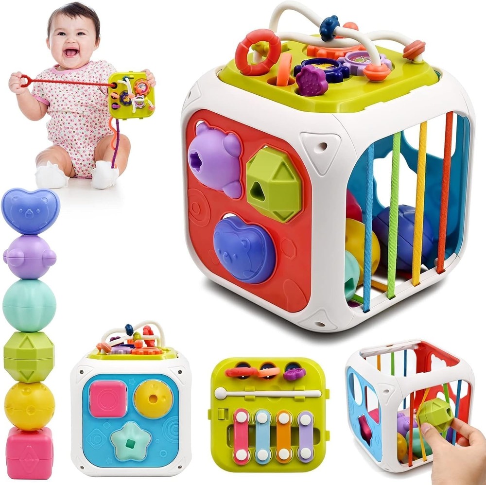 Baby Sensory Activity Toy Montessori Shape Sorter Stacking Educational Gift