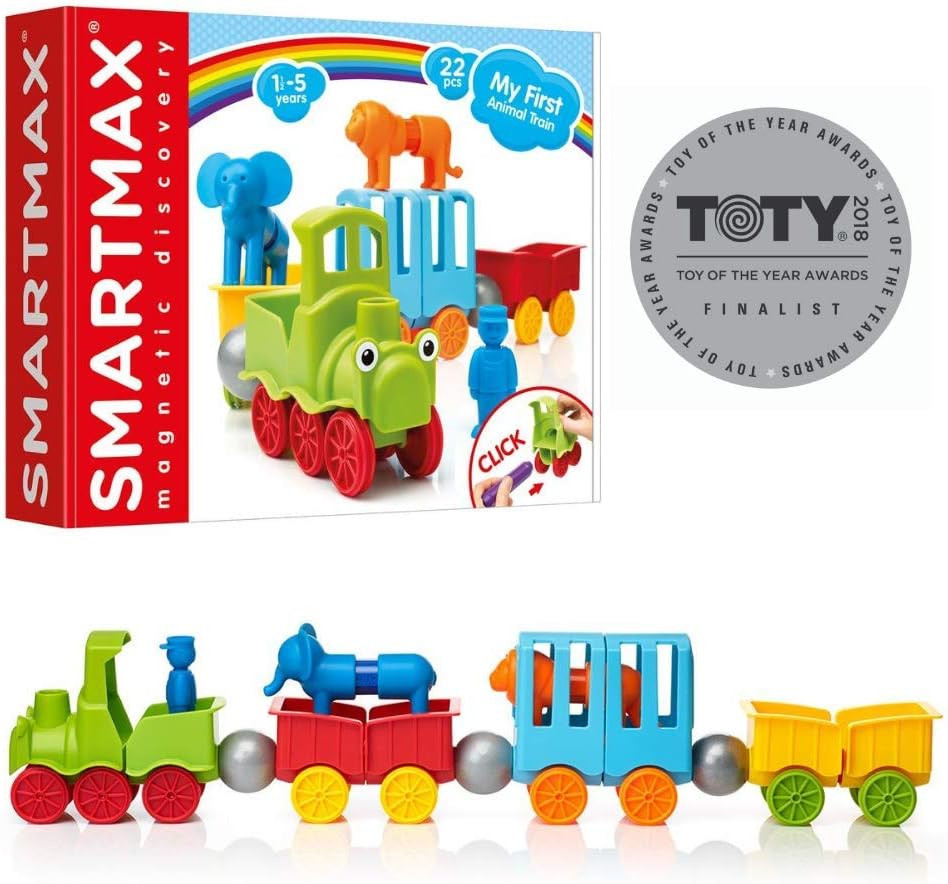 My First Animal Train STEM Magnetic Discovery Play Set with Moving Train and Sof