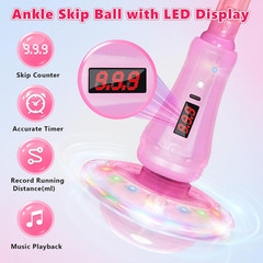 Skip Ball for Kids, LED Light-Up Wheel, Bluetooth Music, 3 Play Modes, Outdoor