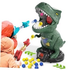Dinosaur Shooting Toys for Kids 3-5 5-7, Movable Target Shooting Dark Green