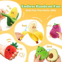 SAIMAND Baby Toys 6–12 Months, 16PCS My First Fruit Vegetable Sensory Toys fo…