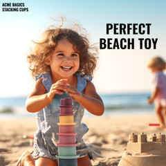 Toy Stacking Cups. Waterproof Silicone. Soft Toys for Toddlers Early Education