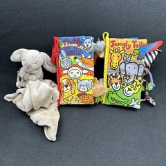 Jelllycat Fabric Baby Infant Books Fluffy Tails, Jungle Tails, Bunny Blanket