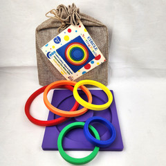 Toddlers CIRCLE Nesting Puzzle Sort Size Color Fine Motor Learning 2+ yrs