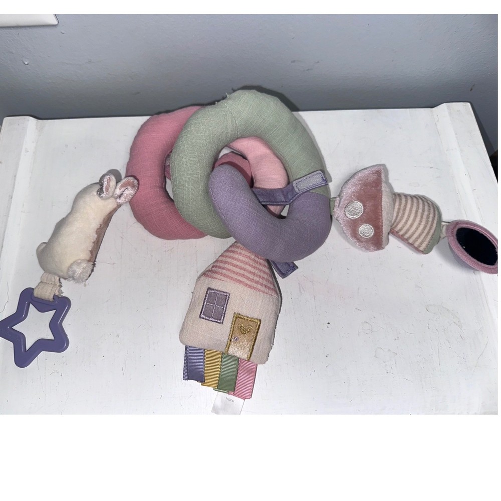 Itzy Ritzy Baby Activity Spiral Stroller Car Seat Toy Bunny Mushroom House
