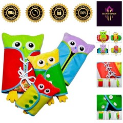 Soft Polyester Owl Toys for Toddlers: Lace, Snap, Button, Zip Skills Learning