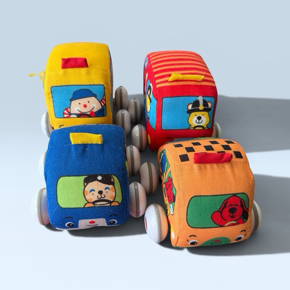Melissa & Doug K’s Kids Soft Pullback Toy Cars Set, Multicolor 6-24 Months