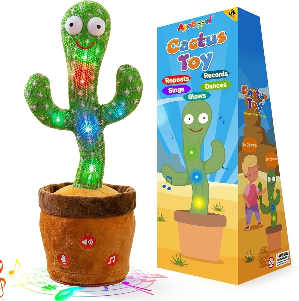 Ayeboovi Baby Toys Dancing Talking Cactus,Volume Adjustable Mimicking Recording