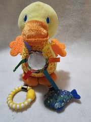 Eric Carle Duck Plush Activity Development Crinkle Teether Clip-On Toy Rattle