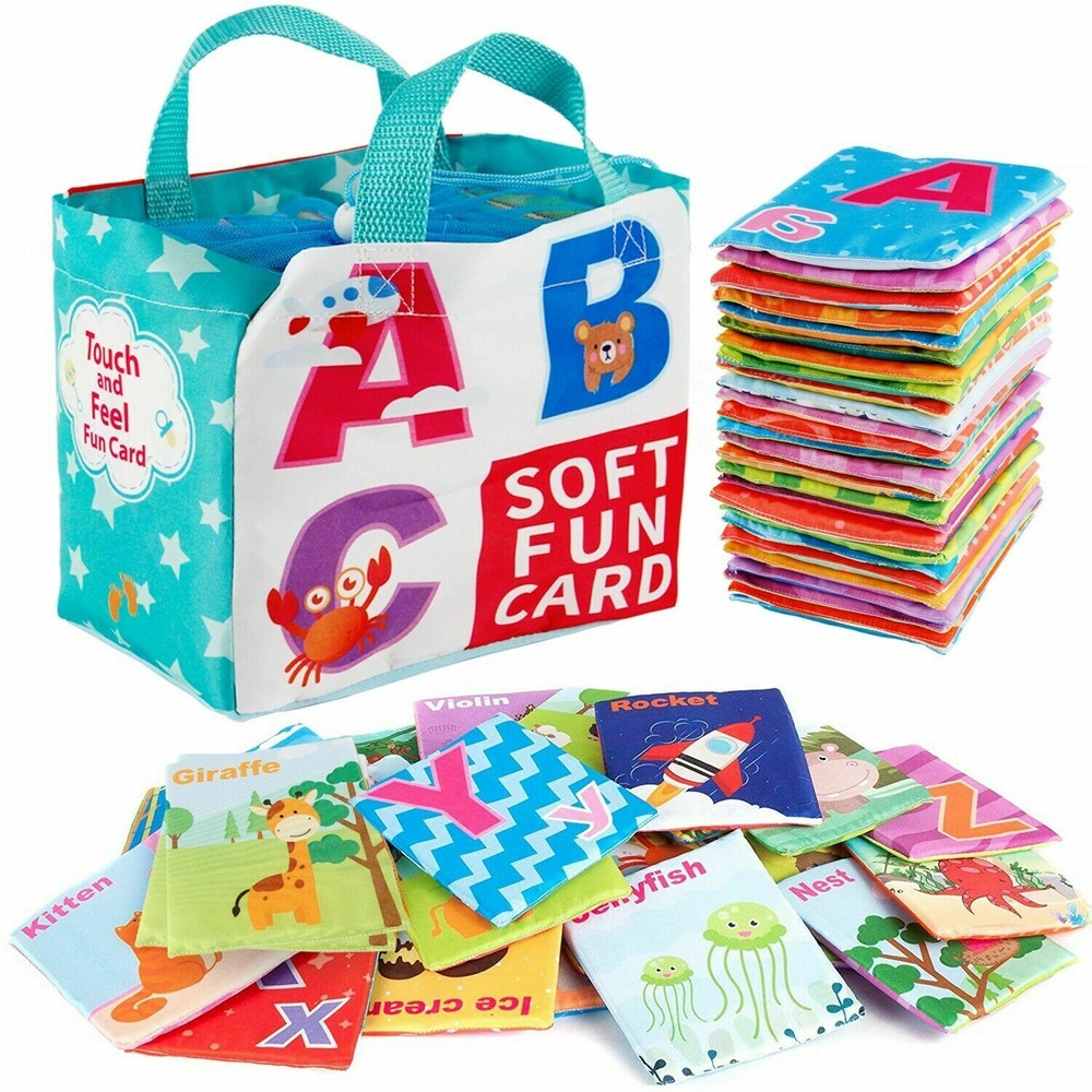 26pcs Soft Baby Books Crinkle Fabric Learning For Baby Infant Toddler 0-6 Months