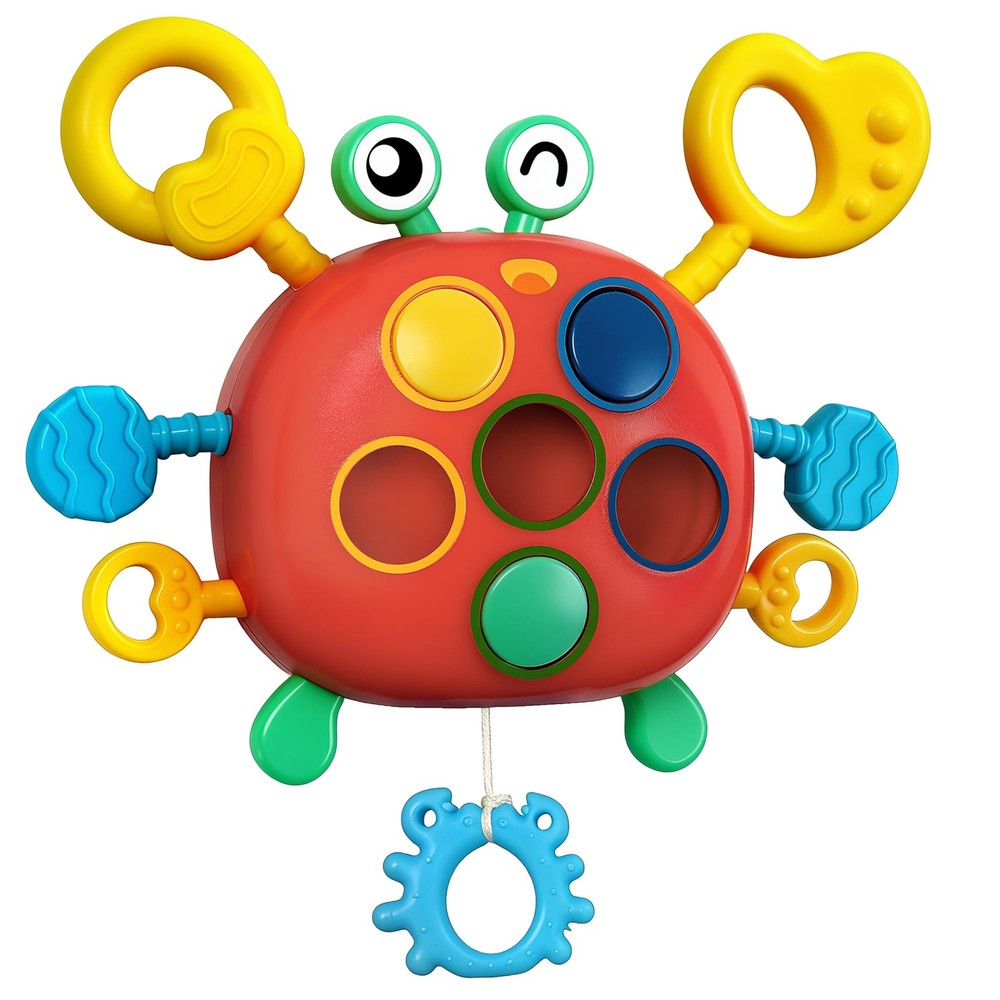 Toddler Travel Toy Silicone Pull String Montessori Sensory Gift Stuffer 18m+