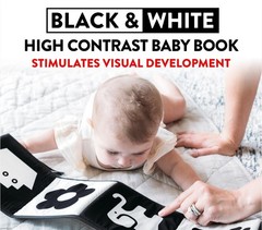 High Contrast Soft Book Black & White 0-6 Months Baby Newborn Infant NEW