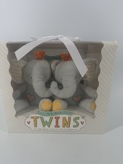 Tickle & Main “We Are Twins” Baby Gift Set Book with Two Plush Toy Elephants New