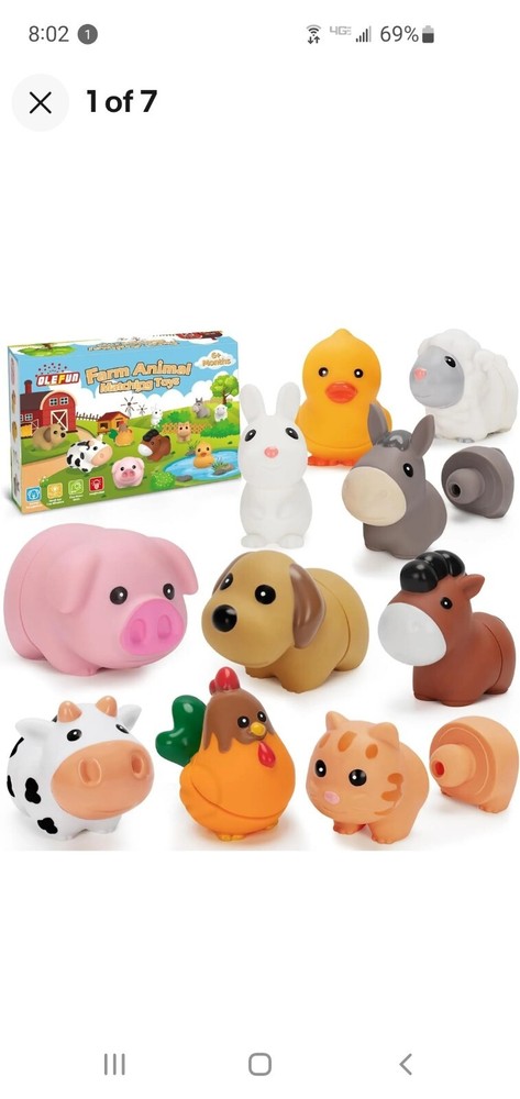 Olefun Farm Animal Learning Toys for Infants Ages 6 Months+, 10 Pack…