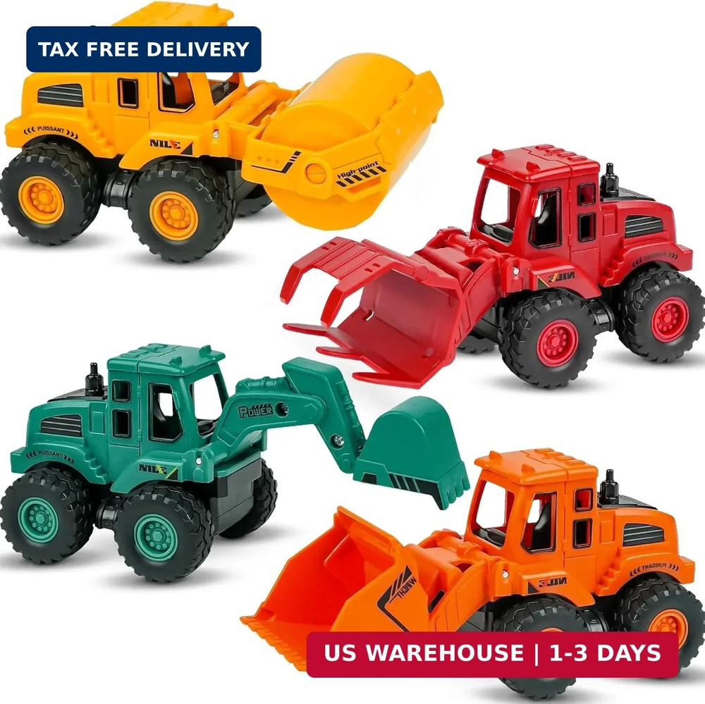 Beestech Construction Toys for 3 Years Old Boys Girls Kids, Friction Powered Con
