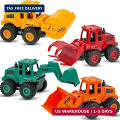 Beestech Construction Toys for 3 Years Old Boys Girls Kids, Friction Powered Con